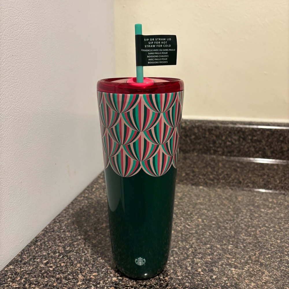 Starbucks 2024 24 oz Venti Cup Rare Design Sip or Straw Coffee Tumbler Brand New